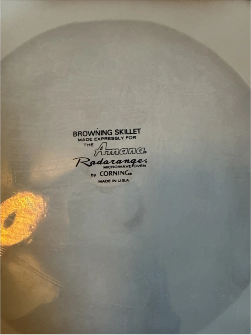 VTG Corning Ware Colonial House Blue Browning Skillet Amana, Microwave Safe